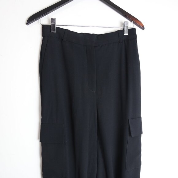 Aritzia Babaton Refined Cargo High-waisted Crepe Black Pants Size 4 - Picture 2 of 8